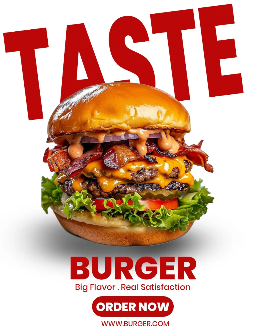 Free Burger Flyer Design Template Editable PSD Preview