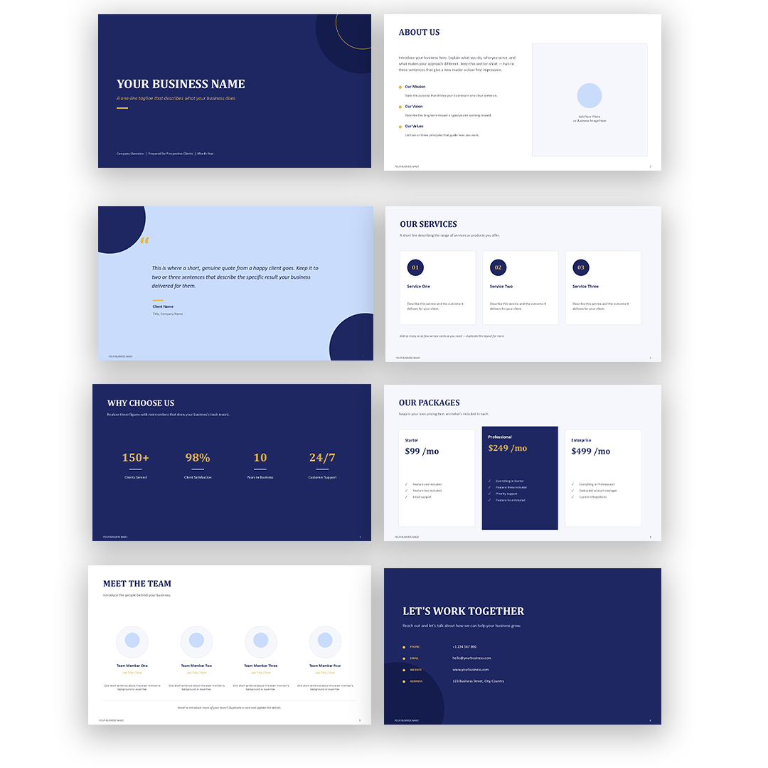 Business Owner Presentation Design