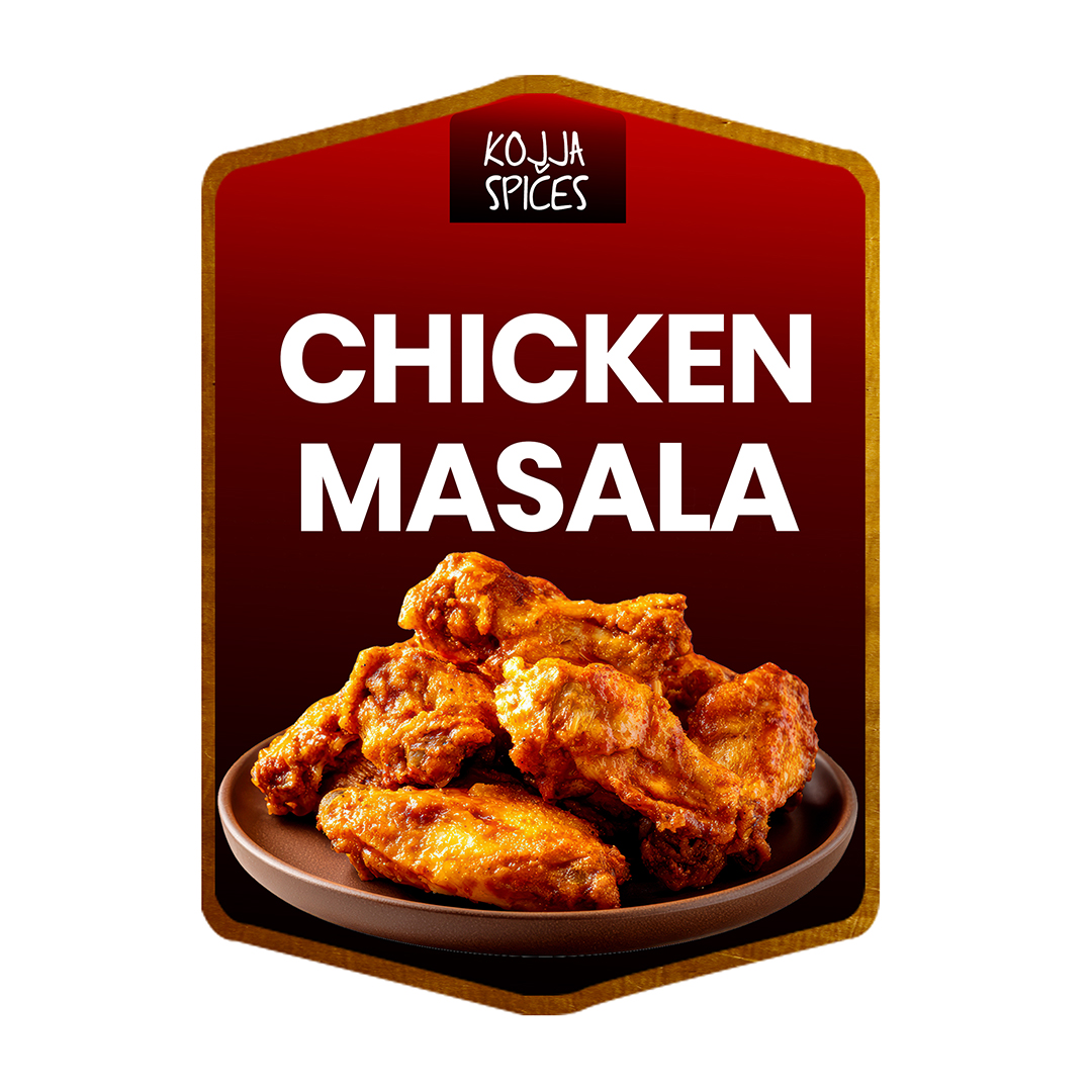Chicken Masala Tin Spice Label Design Template
