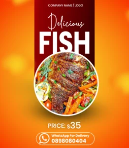 Free Fish Flyer Design Template PSD Design