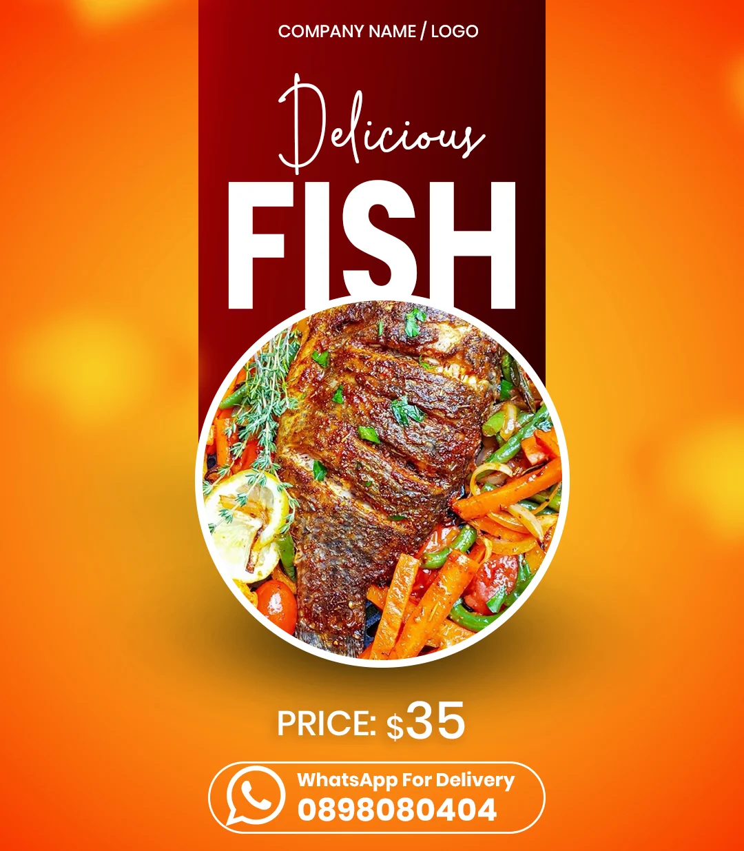 Free Fish Flyer Design Template Editable PSD Preview