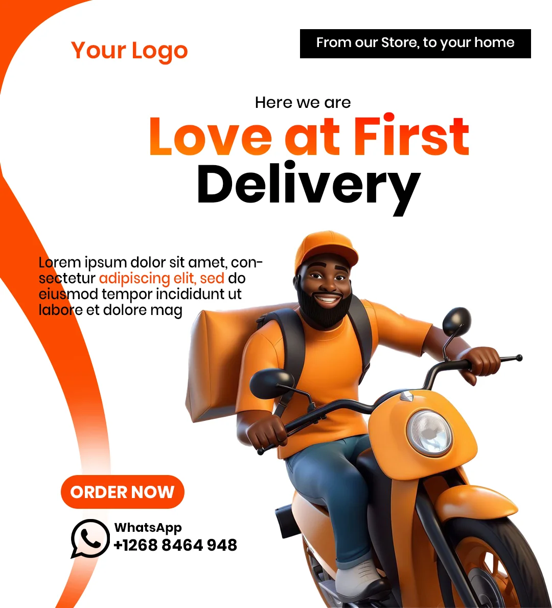 Free Food Delivery Flyer Design Template Editable PSD Preview