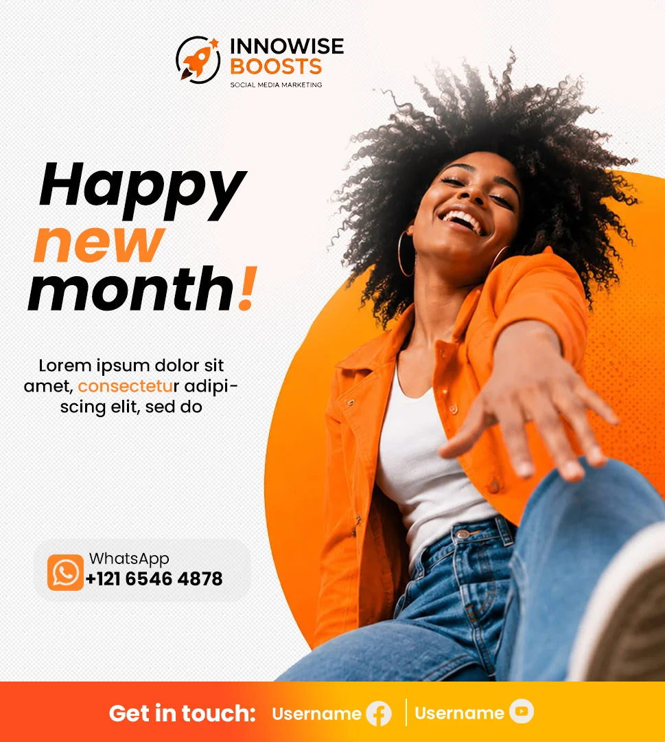 Free Happy New Month Flyer Design Template Editable PSD Preview