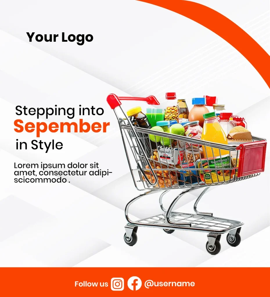 Free Supermarket New Month Flyer Design PSD Design Template
