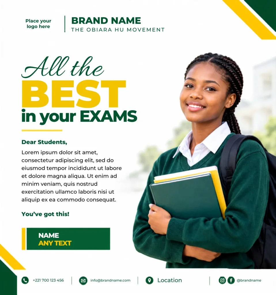 Free Exam Wishes Post Canva Design Template