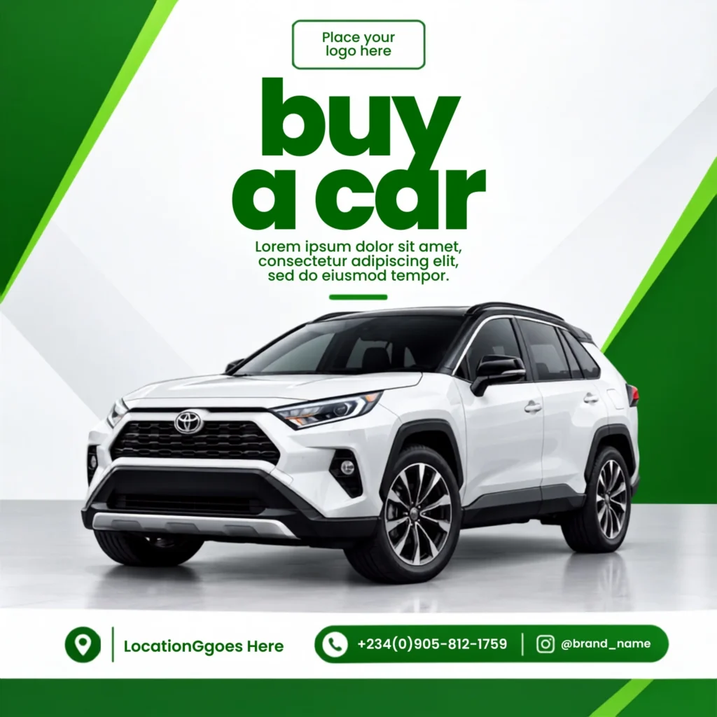 Free Buy a Car Post Canva Design Template