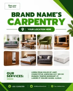 Free Carpentry Flyer Canva Design Template