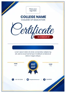 Free Certificate in Honour Canva Design Template