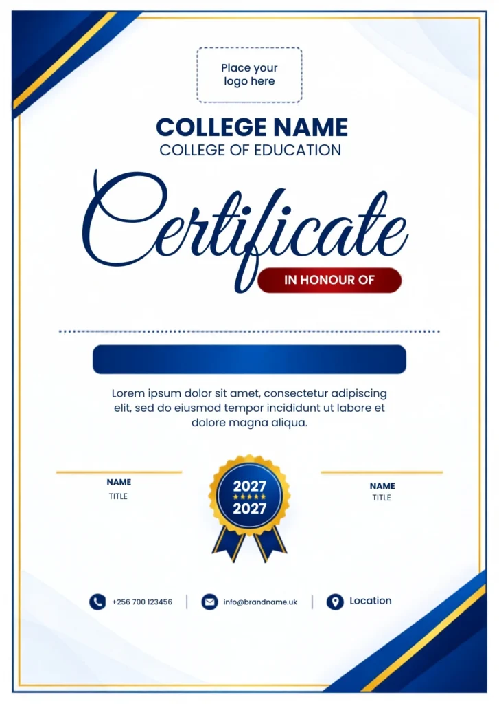 Free Certificate in Honour Canva Design Template