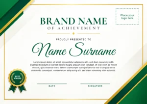Free Green Landscape Certificate of Achievement Canva Design Template