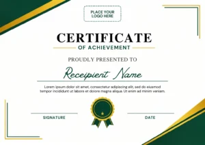 Free Signed  Certificate of Achievement Template Canva Design