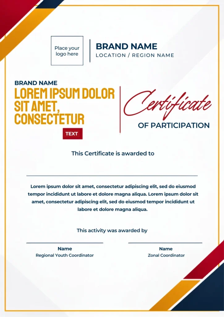 Free Participation Certificate Canva Template Design