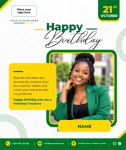 Free Birthday Blessing Post Canva Design Template