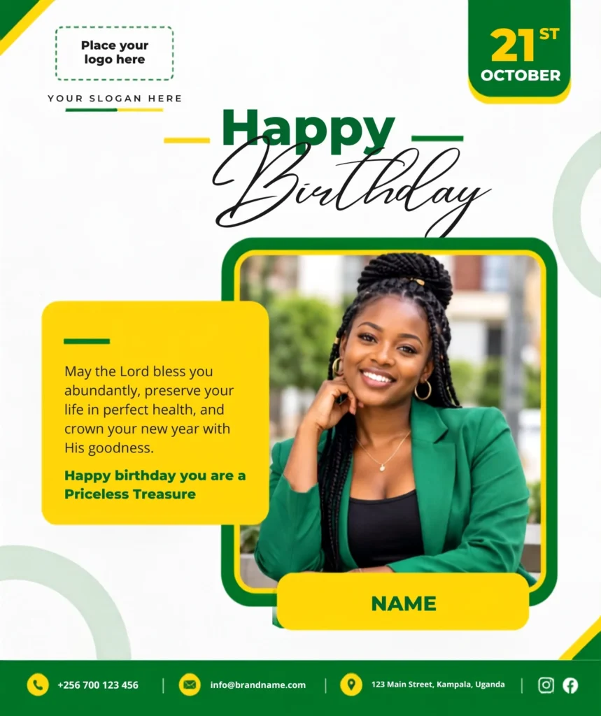 Free Birthday Blessing Post Canva Design Template