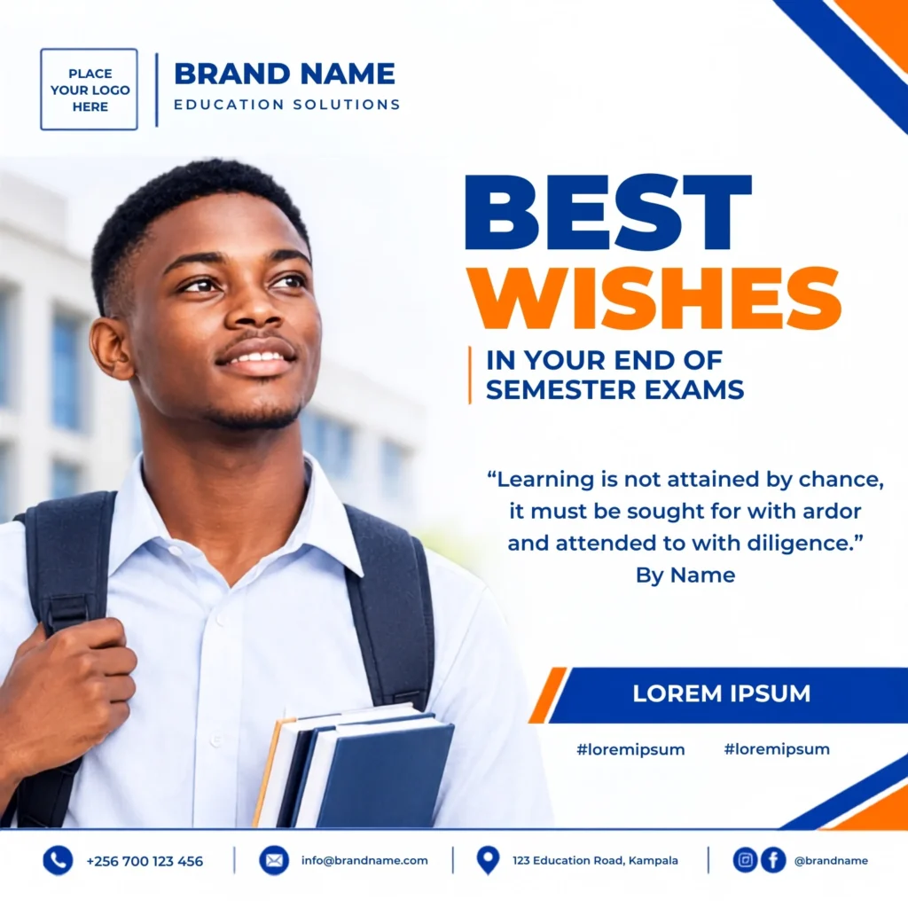 Free Semester Exam Wishes Canva Design Template