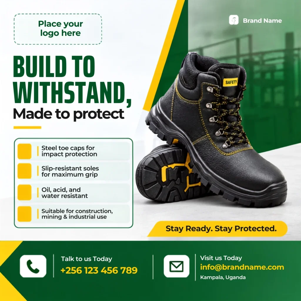 Free Safety Shoe Promotional Poster Design Canva Design Template