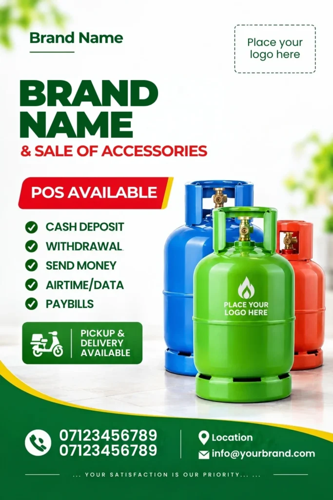 Free Gas Refill Flyer Canva Design Template