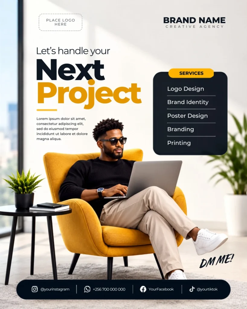 Free Editable Canva graphic Design Agency flyer template Design