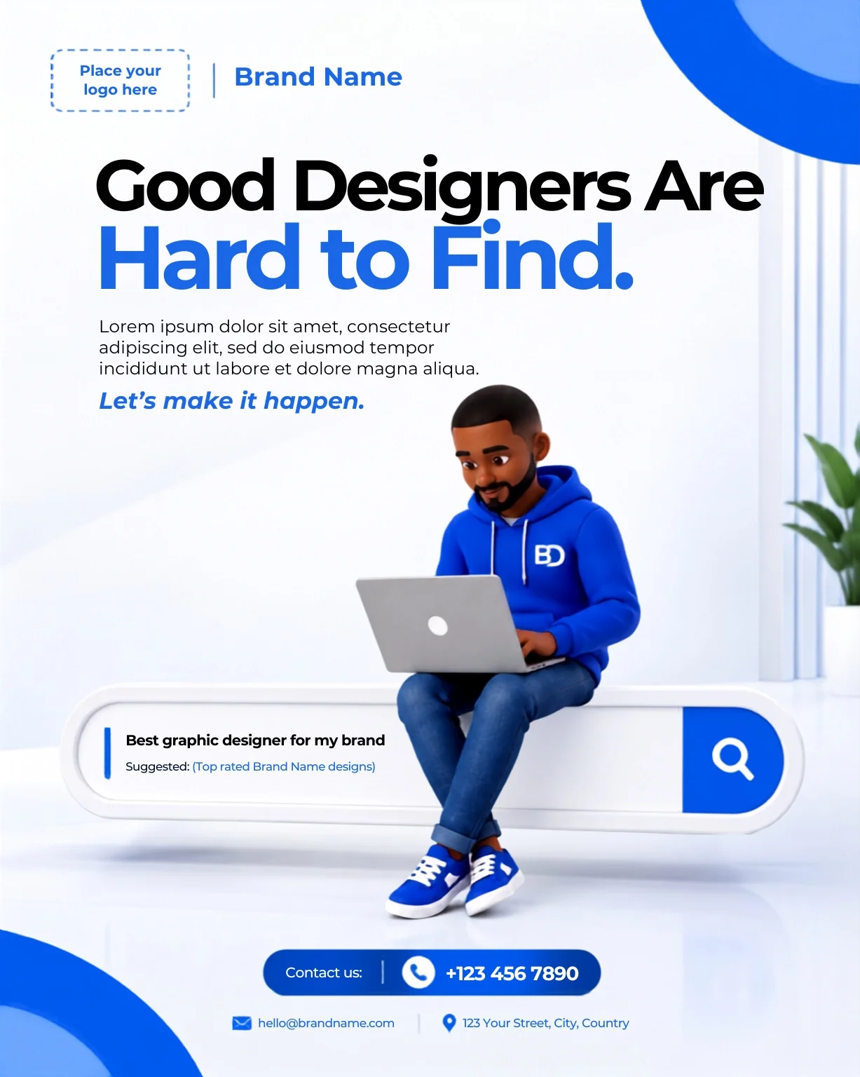 Free Graphic Designing Agency Flyer Design Template Editable Canva Preview