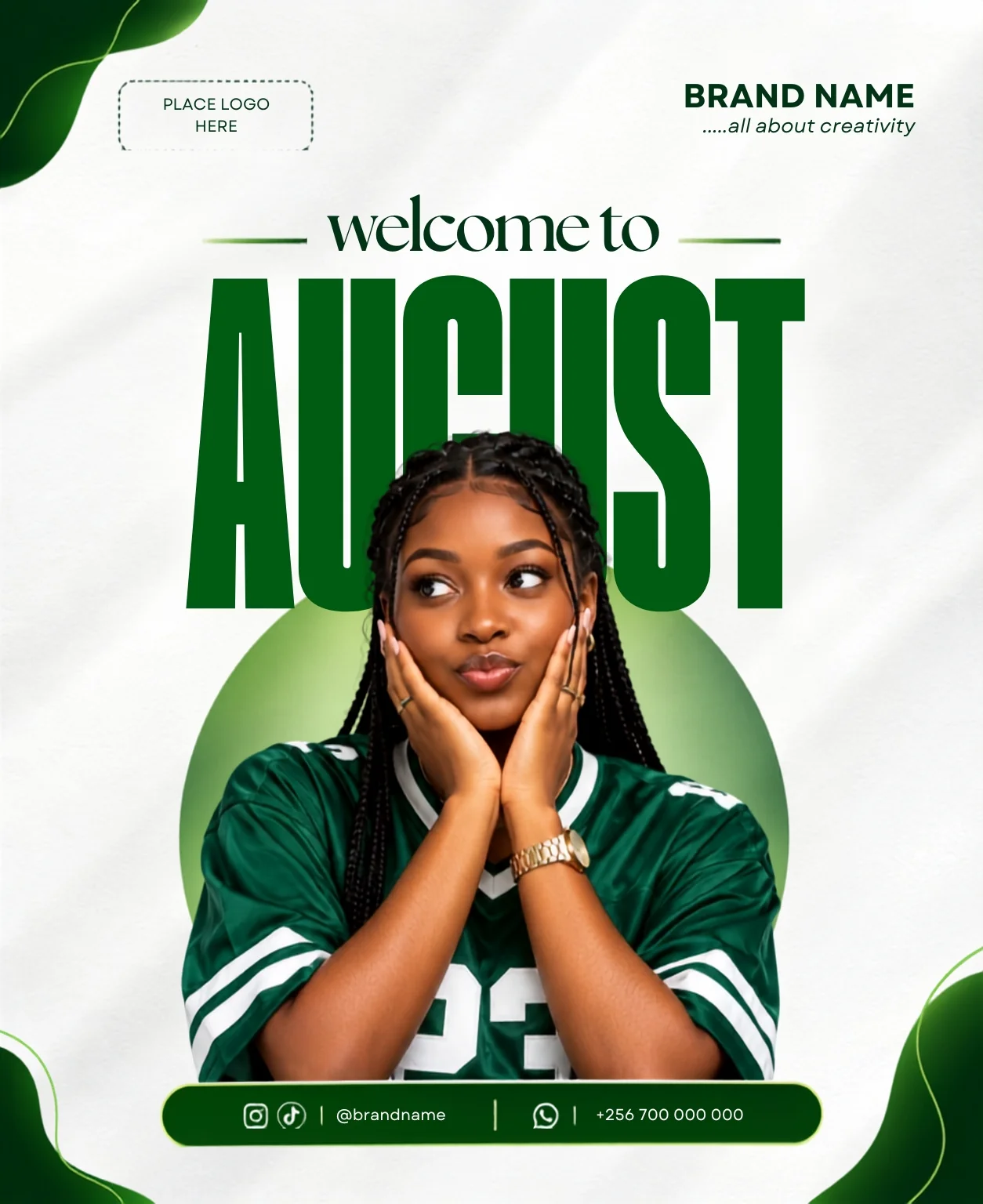 Free Happy New Month Of August Flyer Design Template Editable Canva Preview