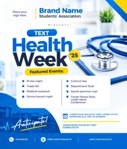 Free Health Week Flyer Canva Design Template