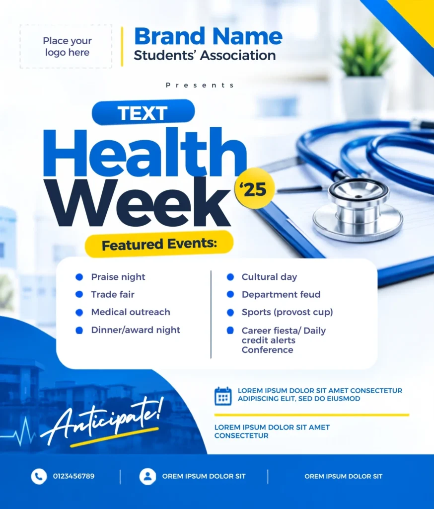 Free Health Week Flyer Canva Design Template