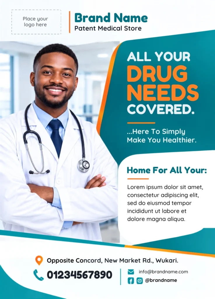 Free Pharmacy Flyer Canva Design Template
