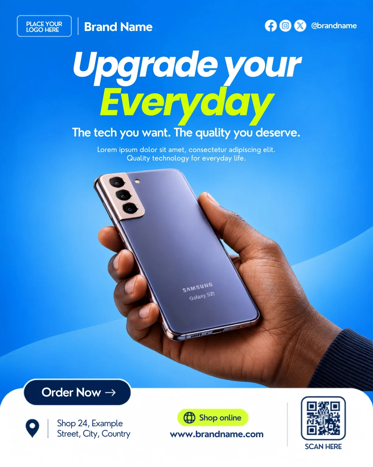 Free Phone Upgrade Flyer Design Template Editable Canva Preview