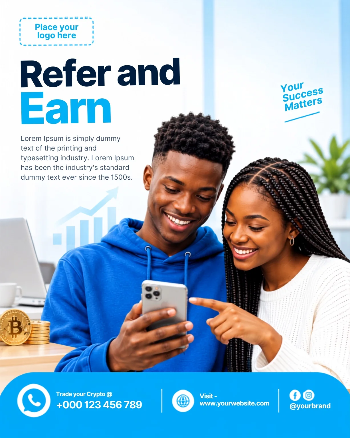 Free Refer and Earn Flyer Design Template Editable Canva Preview