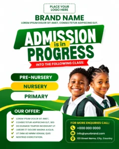 Free School Admission Flyer Design Template Canva Design