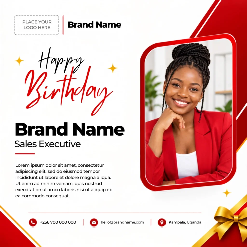 Free Staff Birthday Post Canva Design Template