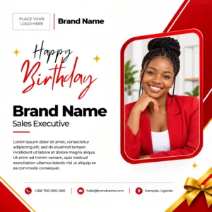 Free Staff Birthday Post Canva Design Template