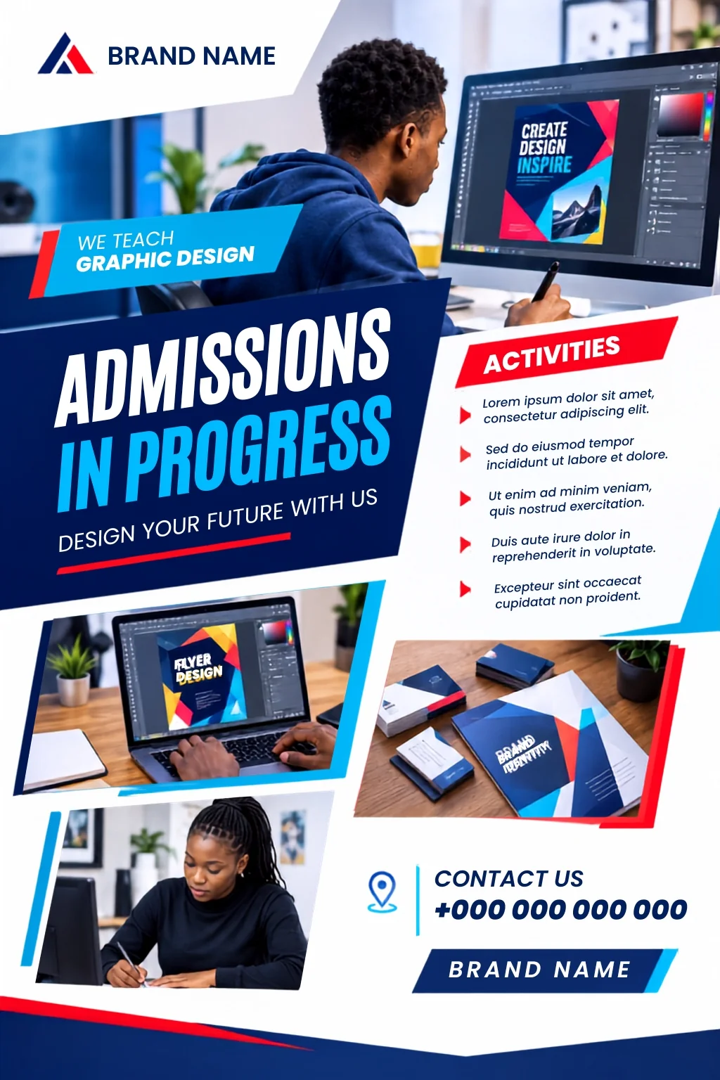 Free University Admission Flyer Design Template Editable Canva Preview