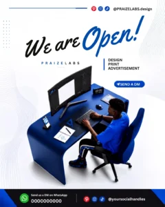Free We Are Open Free Design Poster Template Canva Design
