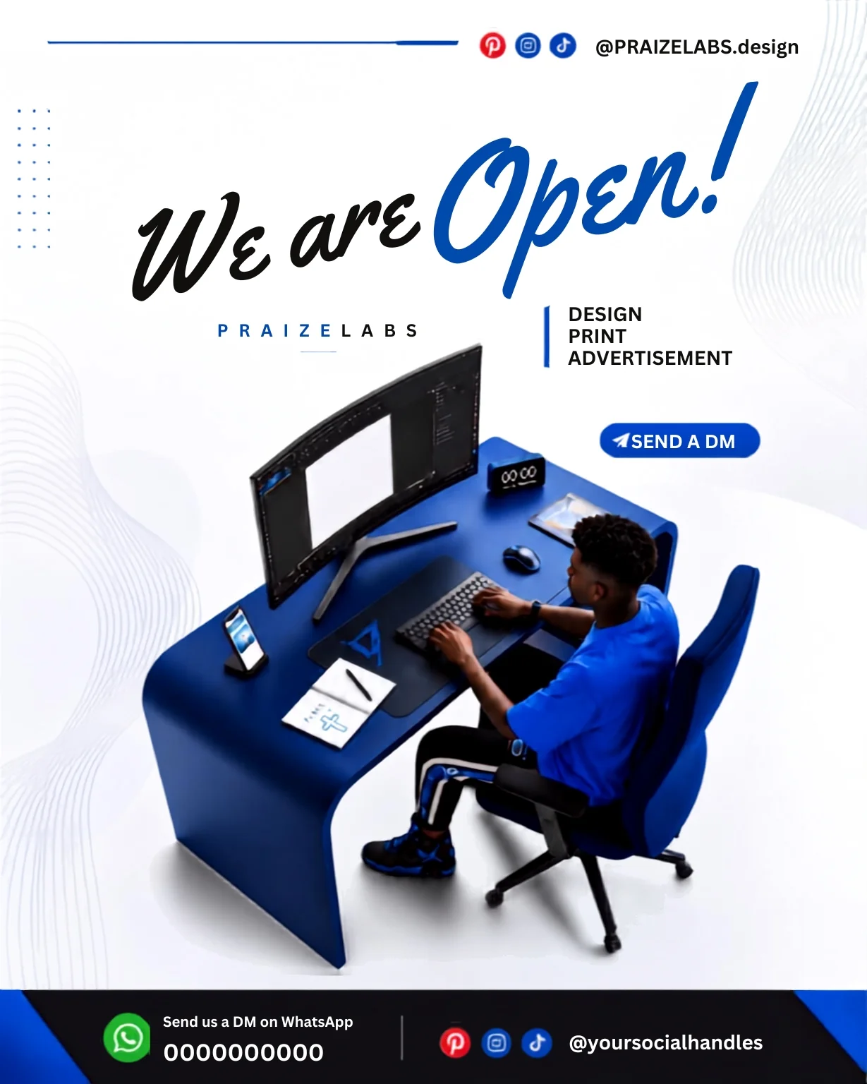 Free We Are Open Free Design Poster Template Editable Canva Preview