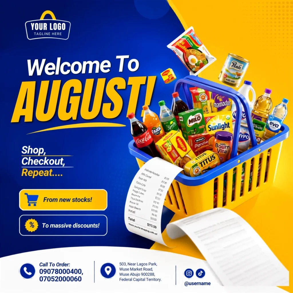 Free Welcome to August Flyer Design Canva Design Template