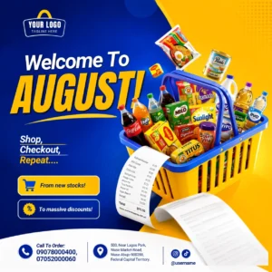 Free Welcome to August Flyer Design Canva Design Template