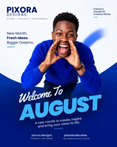 Free Welcome to August Flyer Design Template Canva Design