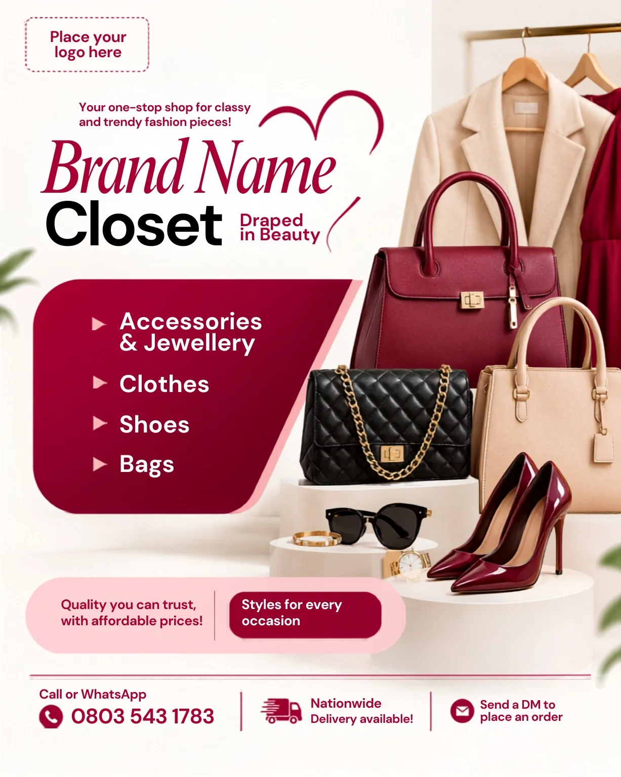 Free Women Bags Flyer Design Template Editable Canva Preview