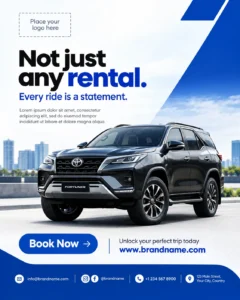 Free Car Rental Flyer Canva Design Template