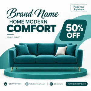 Free Sofa Sale Post Canva Design Template