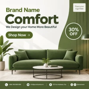 Free Comfort Furniture Sale Poster Canva Design Template