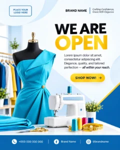 Free We Are Open Flyer Canva Design Template