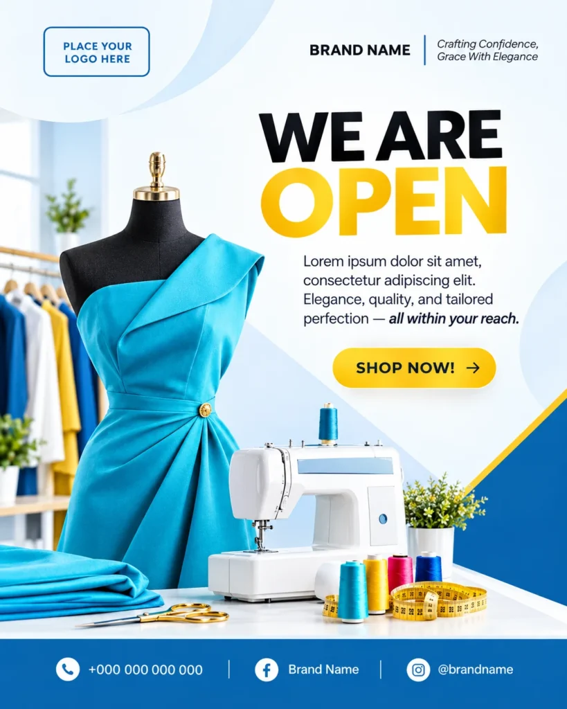 Free We Are Open Flyer Canva Design Template
