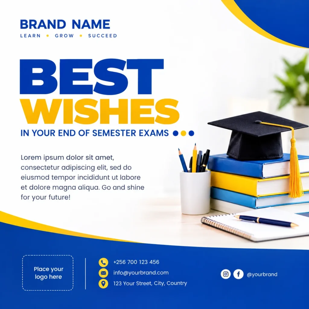 Free Semester Wishes Poster Canva Design Template
