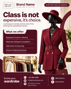 Free Fashion Boutique Flyer Canva Design Template
