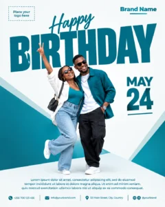 Free Happy Birthday Flyer Canva Design Template
