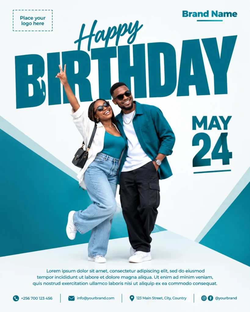 Free Happy Birthday Flyer Canva Design Template