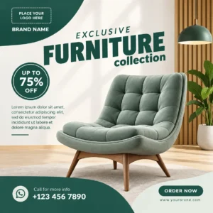 Free Furniture Sale Post Canva Design Template